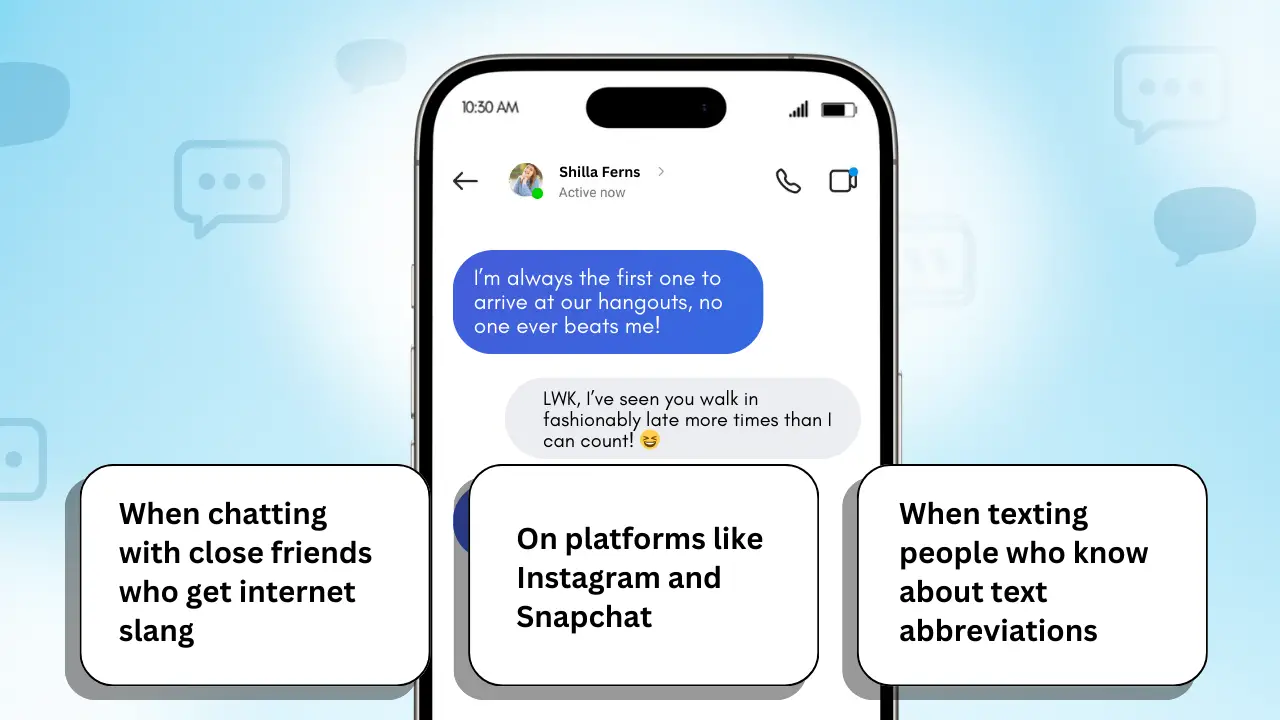 When to Use _LWK_ in Text Conversation