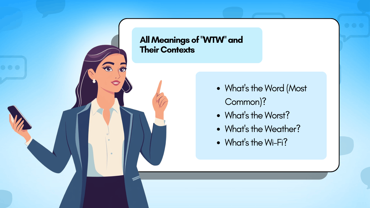 All Meanings of _WTW_ and Their Contexts