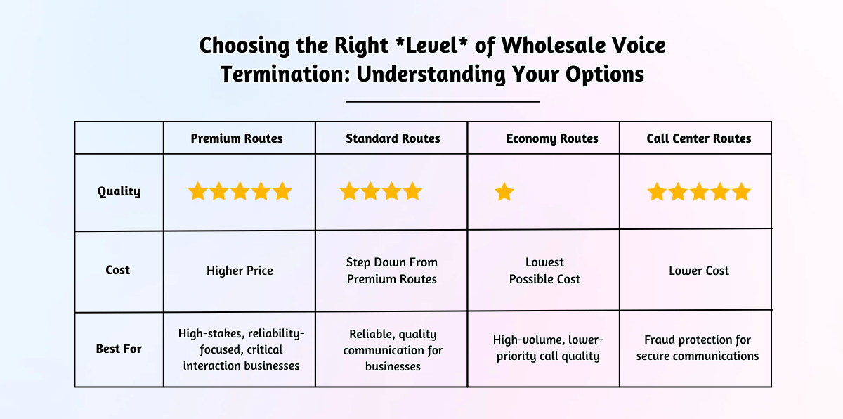 Choosing the Right _Level_ of Wholesale Voice Termination_ Understanding Your Options