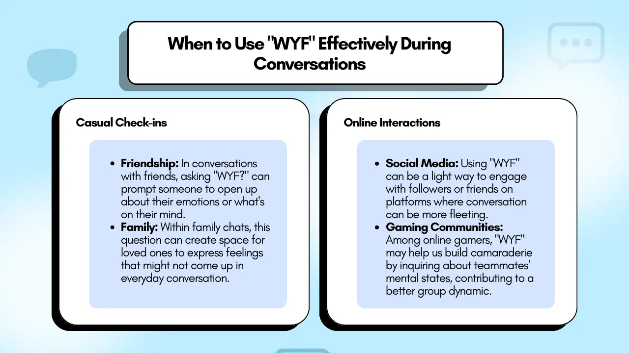 When to Use _WYF_ Effectively During Conversations