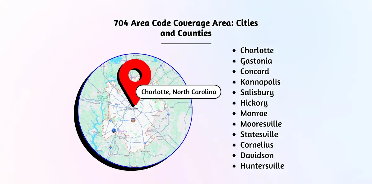 704 Area Code Coverage Area_ Cities and Counties