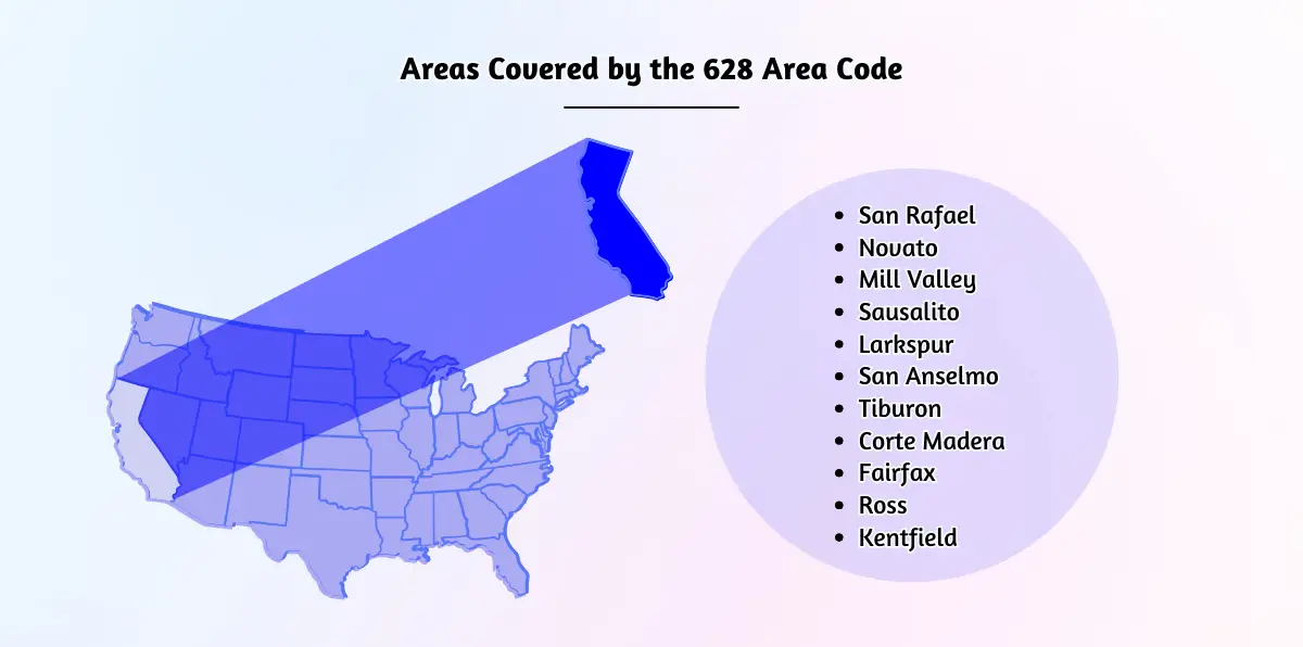 Areas Covered by the 628 Area Code