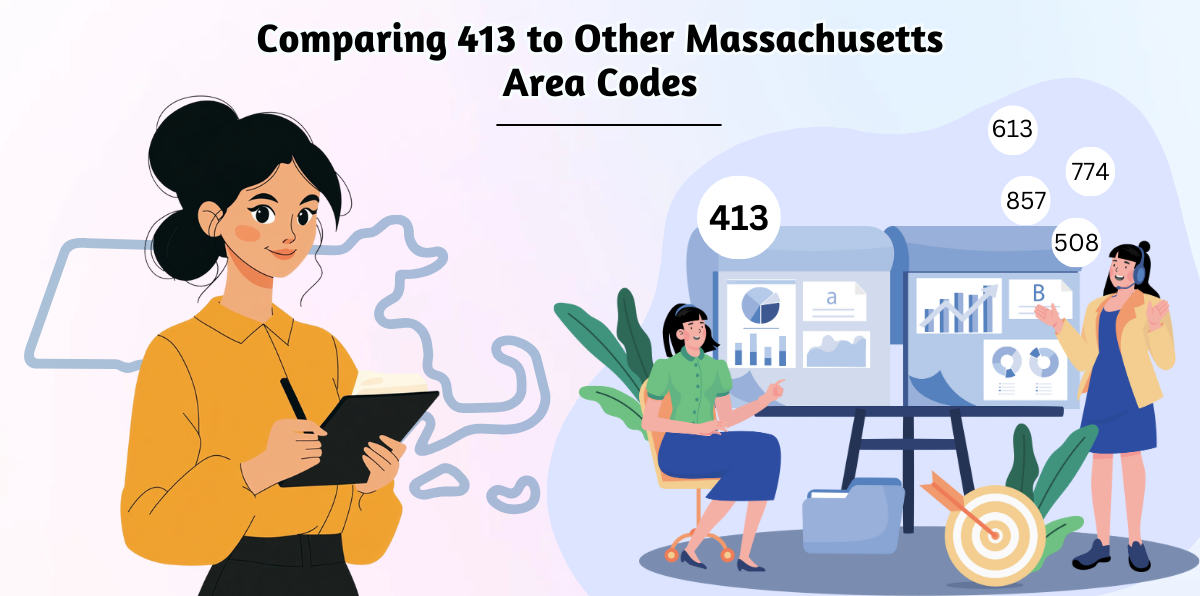 Comparing 413 to Other Massachusetts Area Codes