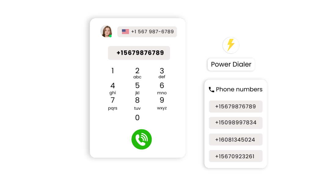 a screenshot of a phone number and power button