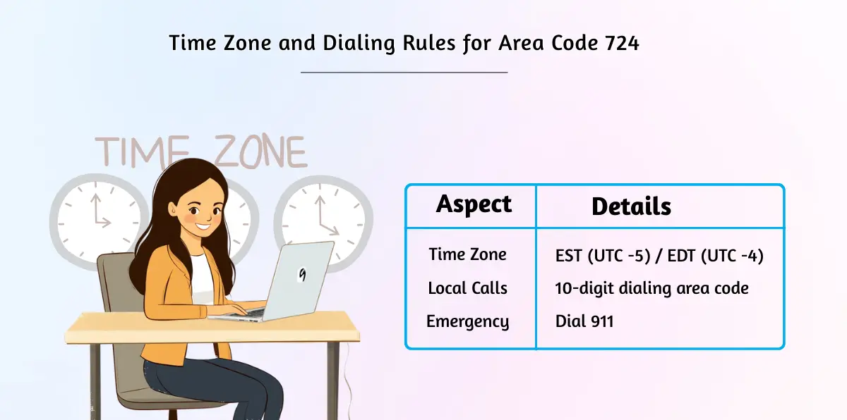 Time Zone and Dialing Rules for Area Code 724