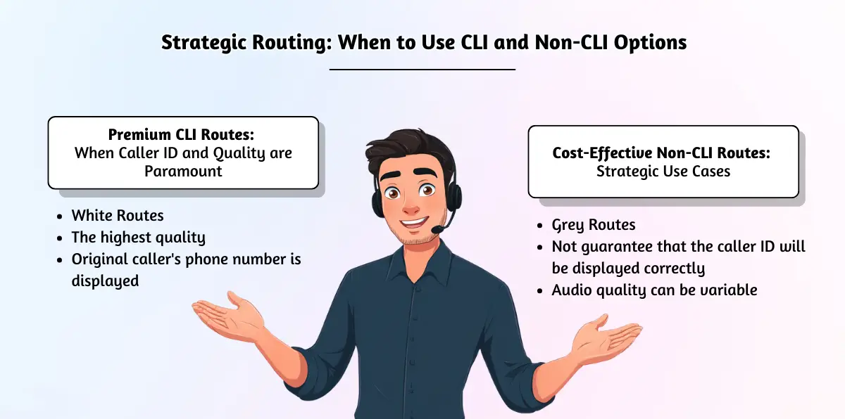 Choosing CLI versus Non-CLI routing.