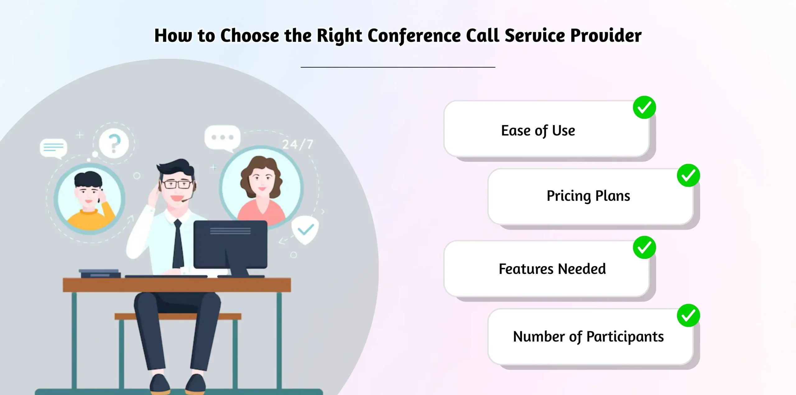 Person selecting a service provider.