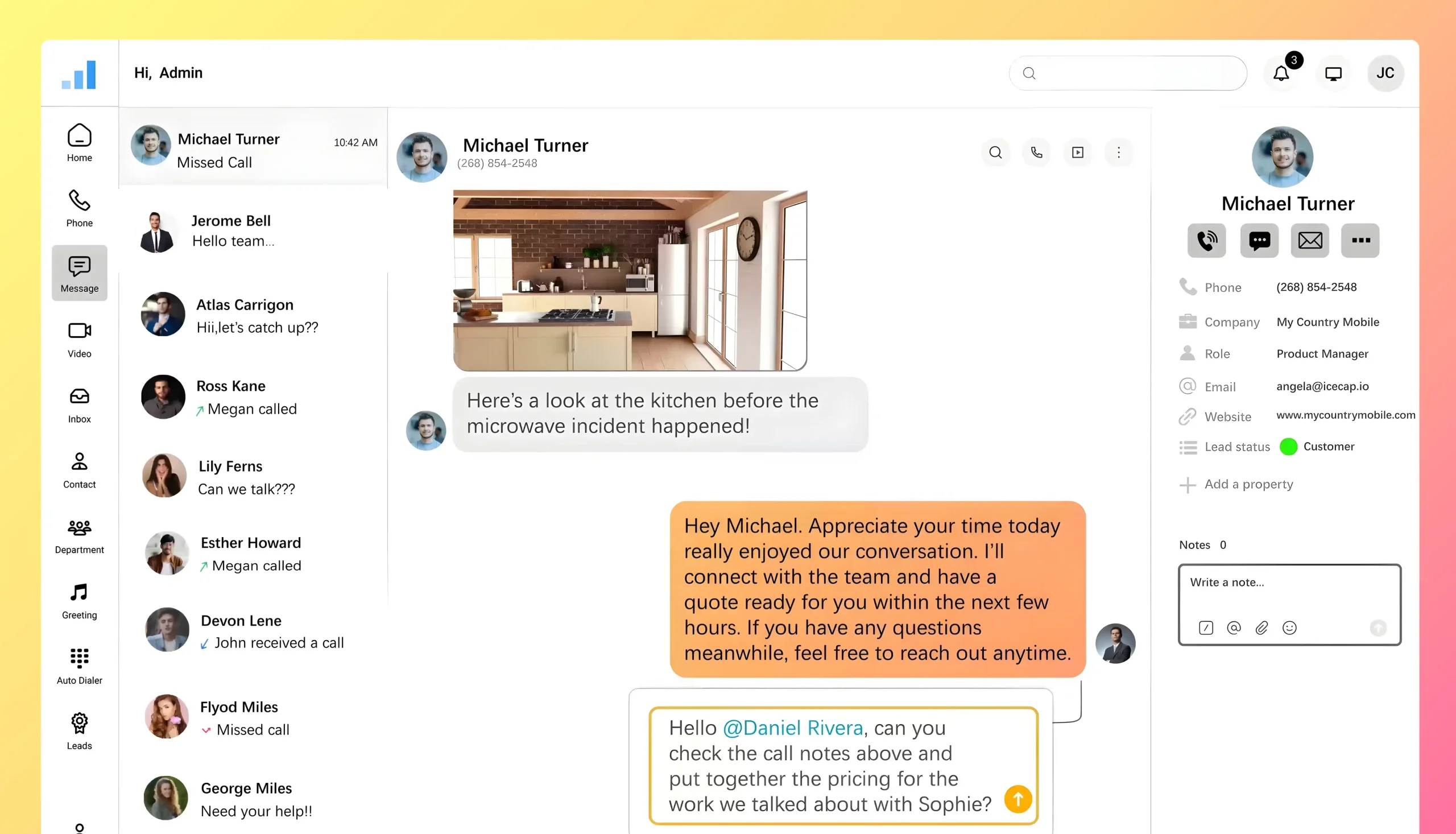 fast response with My Country Mobile