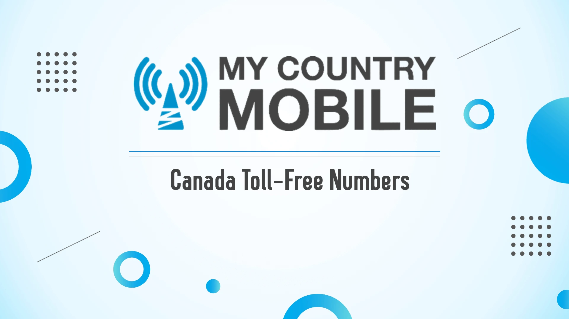 Canada Toll Free Numbers My Country Mobile
