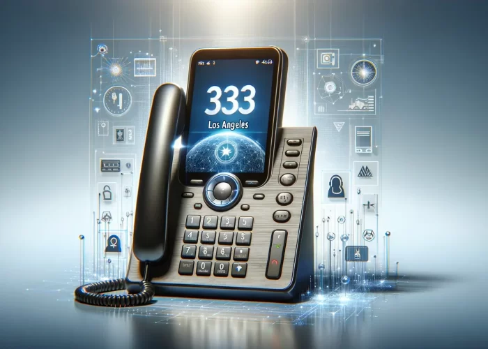 DALL·E 2024-01-23 12.24.45 - A professional and modern image featuring the concept of _Los Angeles Virtual Phone Numbers._ The image should include a sleek, high-tech digital phon